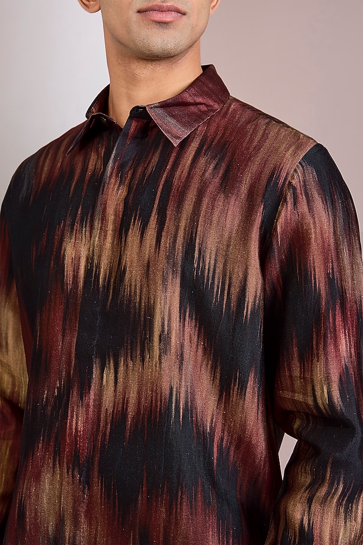 Multi-Colored Cotton Satin Wedding Shirt by Countrymade at Pernia's Pop Up Shop