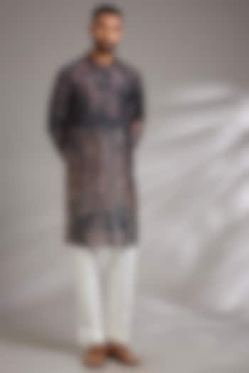 Multi-Colored Spun Silk Printed Kurta by Countrymade at Pernia's Pop Up Shop