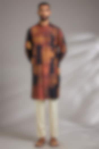 Multi-Colored Spun Silk Printed Kurta by Countrymade at Pernia's Pop Up Shop