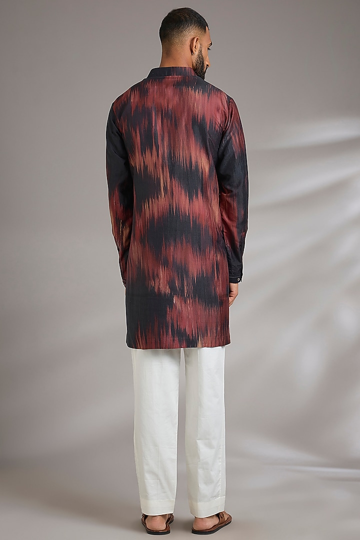 Multi-Colored Spun Silk Printed Kurta by Countrymade at Pernia's Pop Up Shop