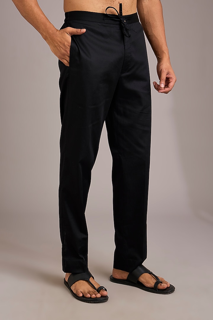 Black Silk Kurta Set by Countrymade at Pernia's Pop Up Shop