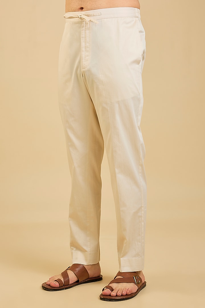 Beige Chanderi Embroidered Kurta Set by Countrymade at Pernia's Pop Up Shop