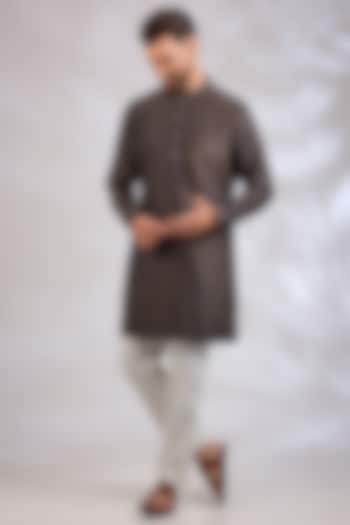 Navy-Bronze Chanderi Kurta by Countrymade at Pernia's Pop Up Shop