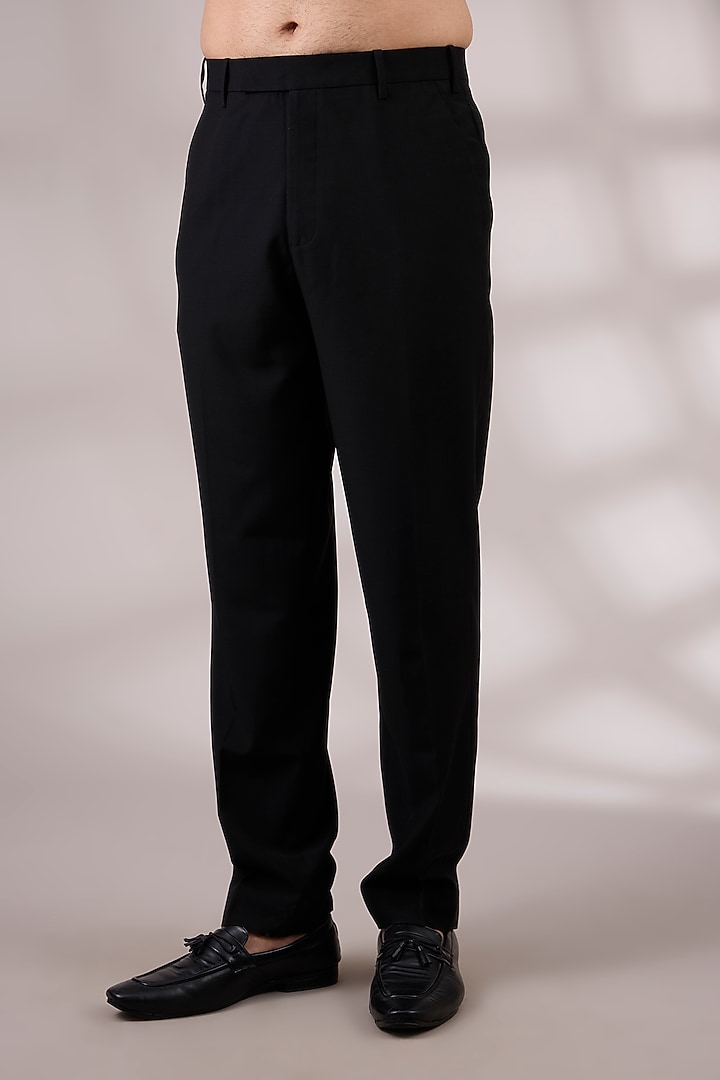 Ivory & Black Dupion Silk Groom Bandhgala Set by Countrymade at Pernia's Pop Up Shop