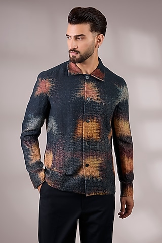 Multi-Colored Cotton Denim Printed Jacket by Countrymade