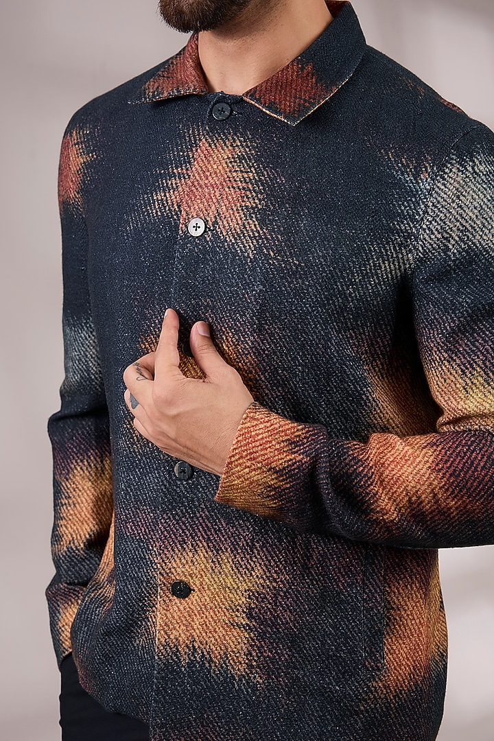 Multi-Colored Cotton Denim Printed Jacket by Countrymade at Pernia's Pop Up Shop