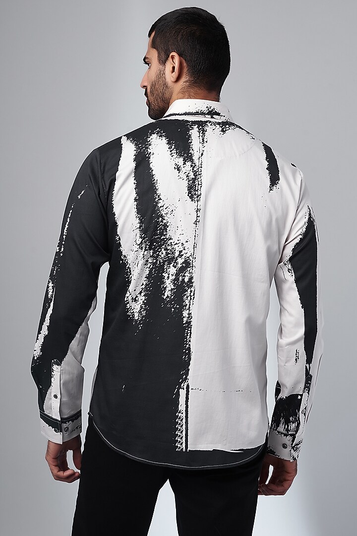 Black Cotton Printed Party Wear Shirt by Countrymade at Pernia's Pop Up Shop