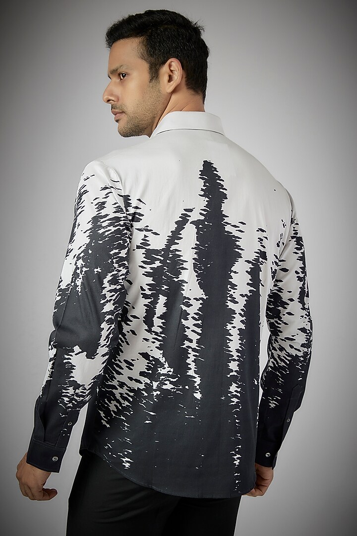 Black Cotton Printed Party Wear Shirt by Countrymade at Pernia's Pop Up Shop