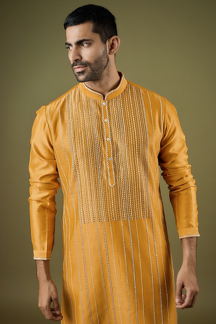Mustard Chanderi Embroidered Kurta Set
by Countrymade at Pernia's Pop Up Shop