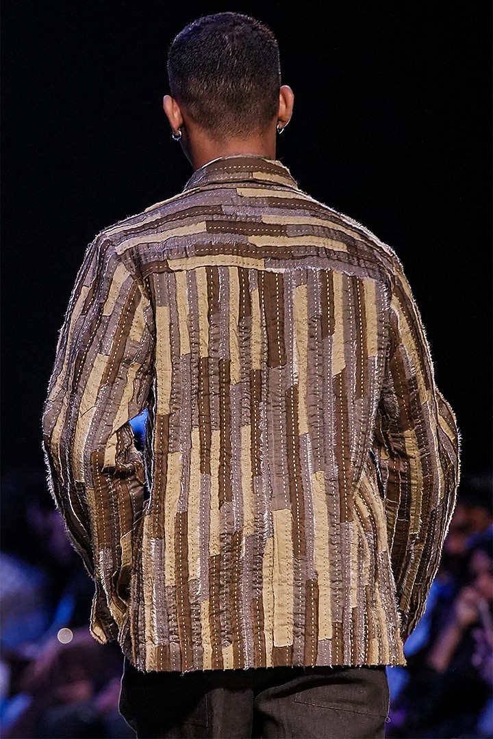Multi-Colored Cotton & Linen Upcycled Patchwork Jacket by Countrymade at Pernia's Pop Up Shop