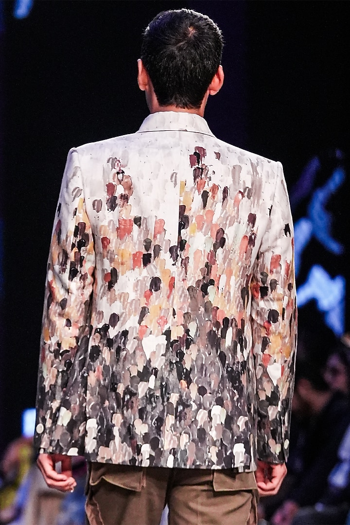 Multi-Colored Linen Twill Printed Jacket by Countrymade at Pernia's Pop Up Shop