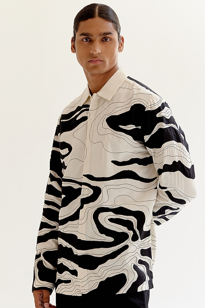 Black & White Cotton Wedding Shirt by Countrymade at Pernia's Pop Up Shop