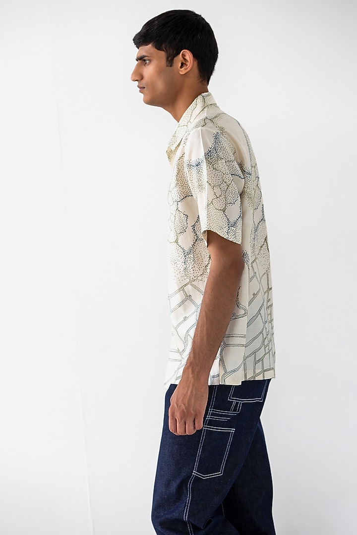 Ivory Cotton Party Wear Shirt by Countrymade at Pernia's Pop Up Shop