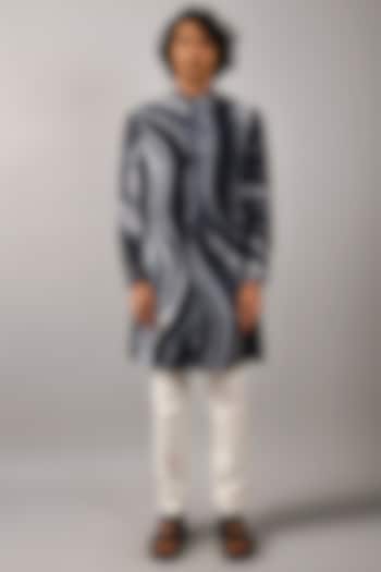 Navy Chanderi Kurta by Countrymade