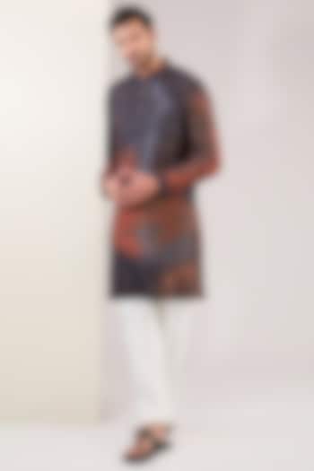 Rust Chanderi Kurta by Countrymade