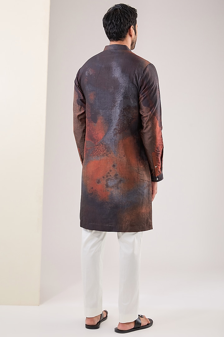 Rust Chanderi Kurta by Countrymade at Pernia's Pop Up Shop