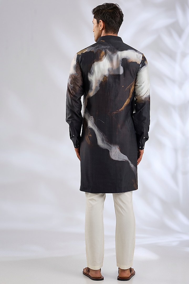Multi-Colored Silk Kurta by Countrymade at Pernia's Pop Up Shop