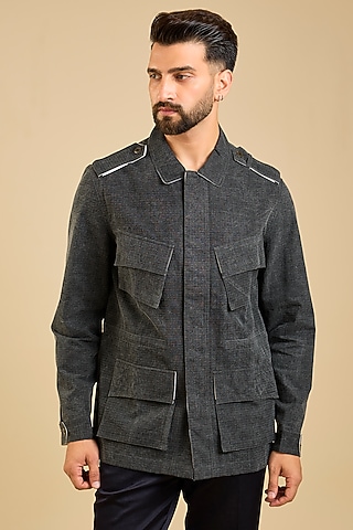 Charcoal Cotton Jacket by Countrymade