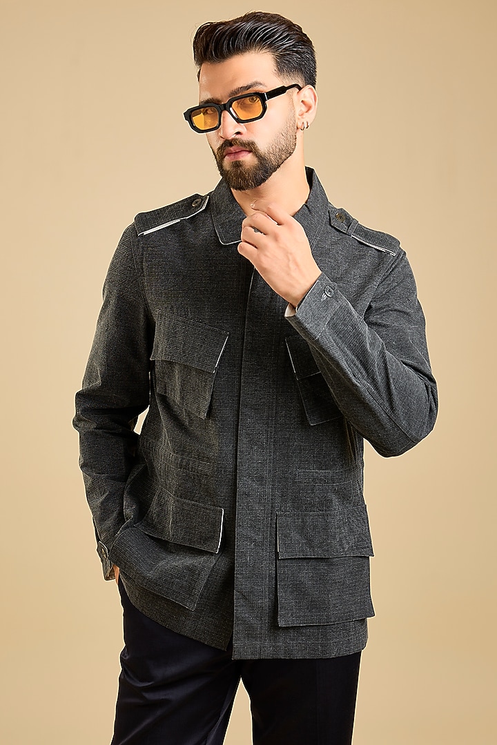 Charcoal Cotton Jacket by Countrymade at Pernia's Pop Up Shop