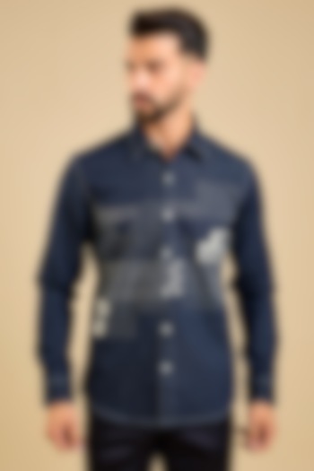 Navy Denim Wedding Shirt by Countrymade at Pernia's Pop Up Shop