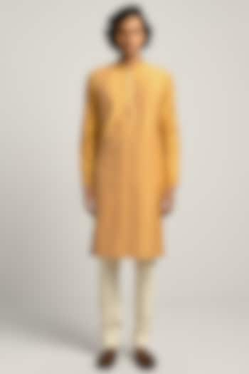 Mustard Hand Embroidered Kurta by Countrymade