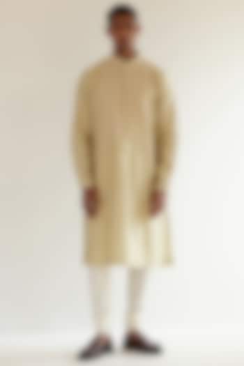 Cream Chanderi Hand Embroidered Kurta Set by Countrymade at Pernia's Pop Up Shop