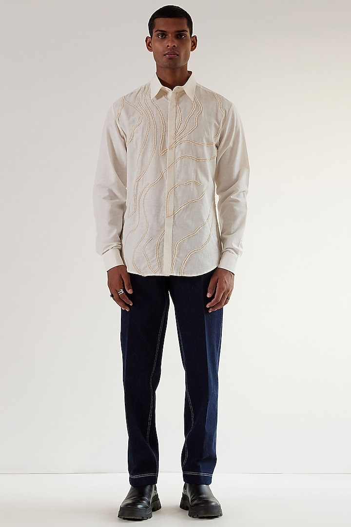 Ivory Linen Shirt by Countrymade