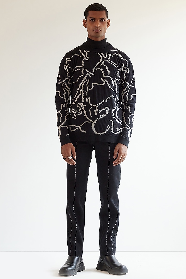 Black Desert Wave Knit Sweater by Countrymade at Pernia's Pop Up Shop