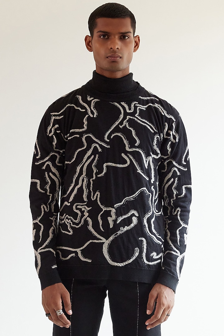 Black Desert Wave Knit Sweater by Countrymade at Pernia's Pop Up Shop