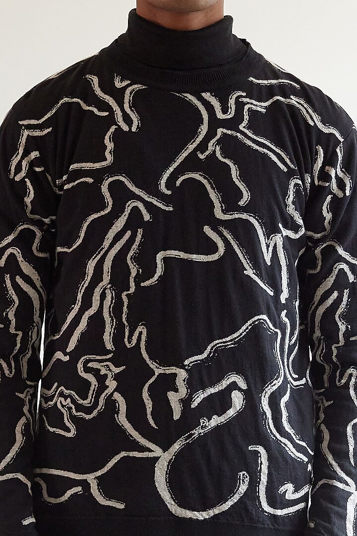 Black Desert Wave Knit Sweater by Countrymade at Pernia's Pop Up Shop