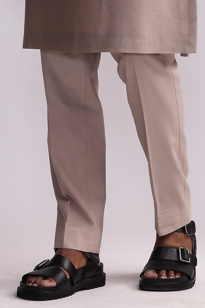Sandstone Chanderi Embroidered Half-n-Half Kurta Set by Countrymade at Pernia's Pop Up Shop