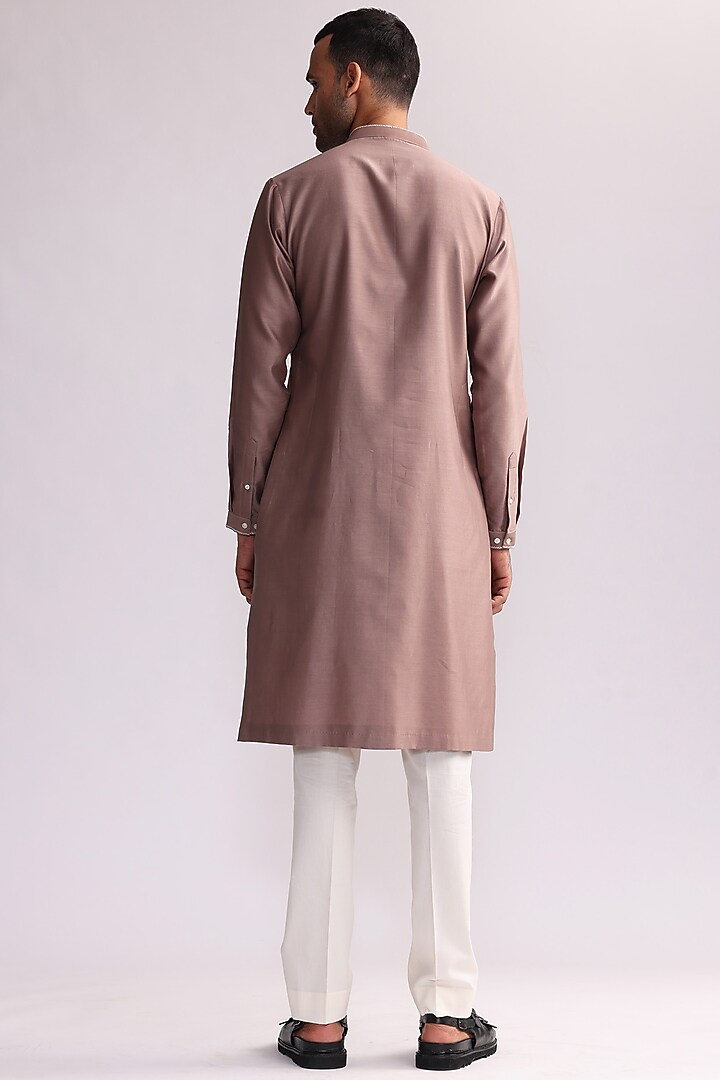 Sand Stone Chanderi Embroidered Kurta Set by Countrymade at Pernia's Pop Up Shop