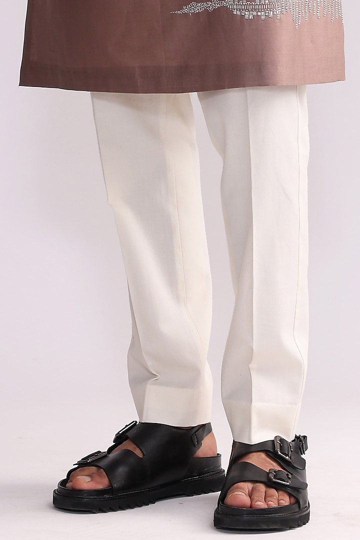 Sand Stone Chanderi Embroidered Kurta Set by Countrymade at Pernia's Pop Up Shop