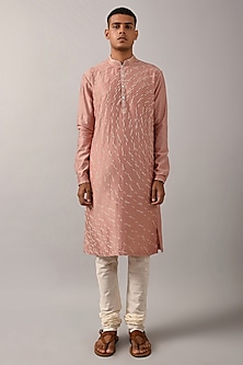 Dusty Pink Embroidered Kurta Set by Countrymade-POPULAR PRODUCTS AT STORE