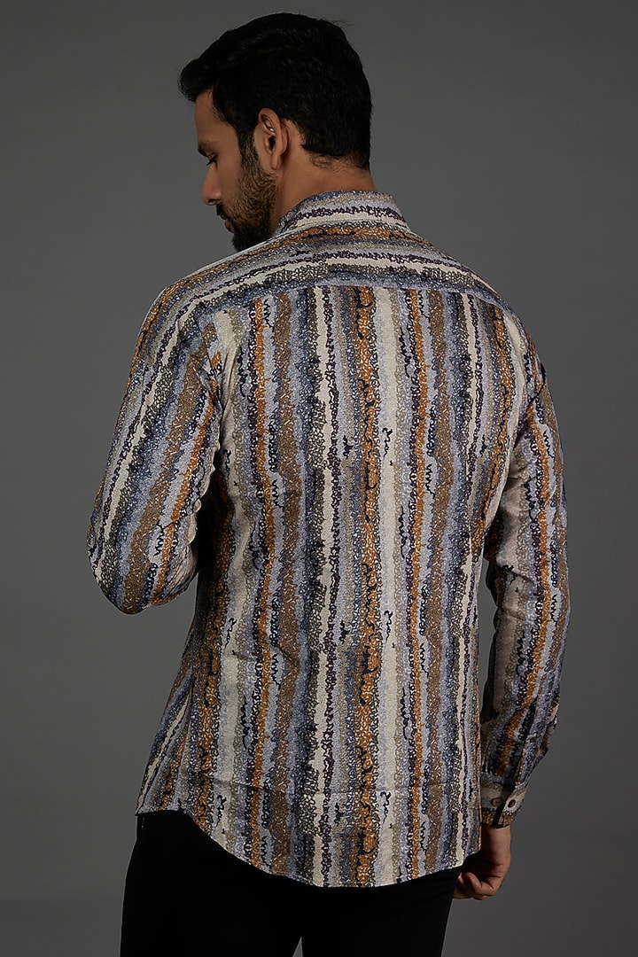 Multi-Colored Cotton Silk Printed Party Wear Shirt by Countrymade at Pernia's Pop Up Shop