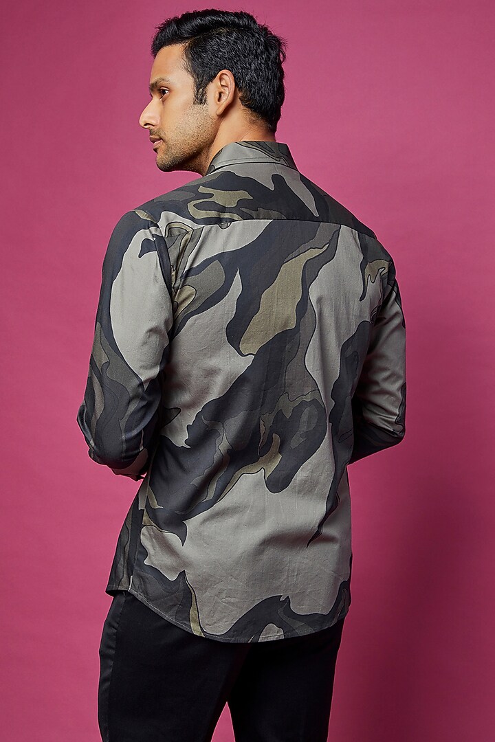 Multi-Colored Cotton Satin Printed Party Wear Shirt by Countrymade at Pernia's Pop Up Shop