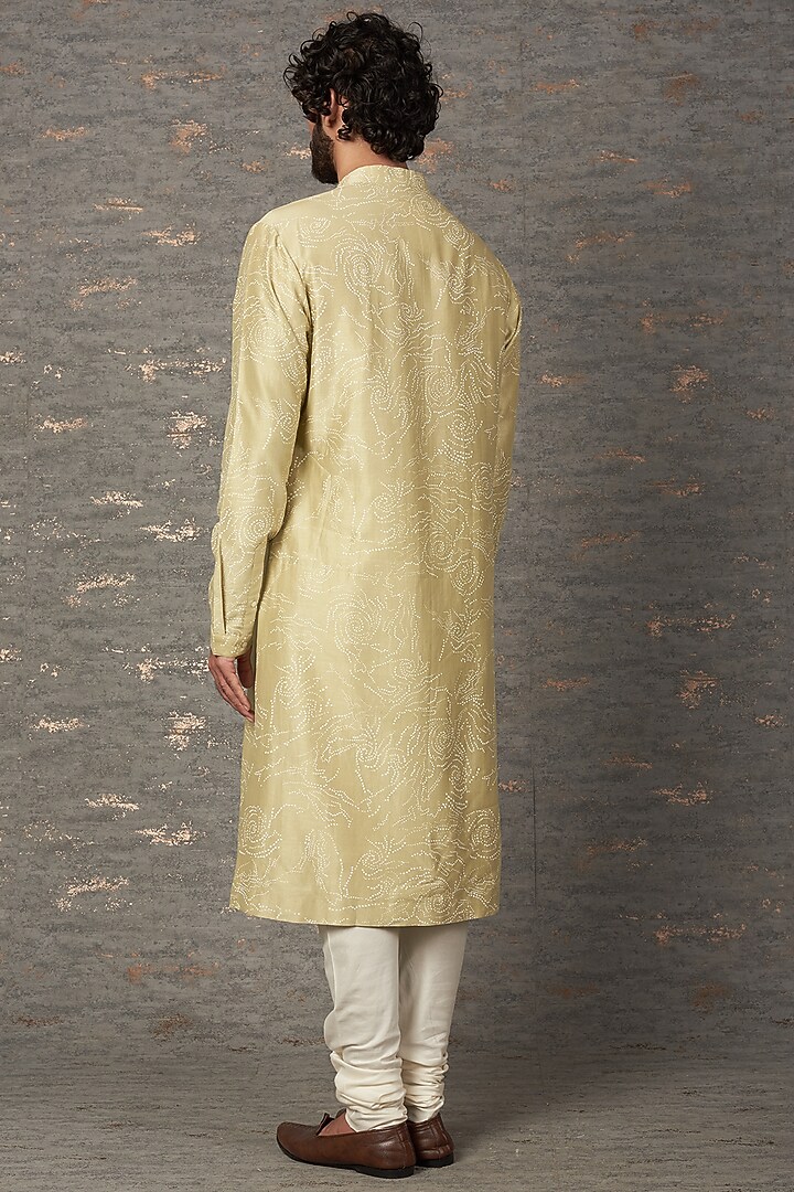 Mint Green Chanderi Printed Kurta Set by Countrymade at Pernia's Pop Up Shop