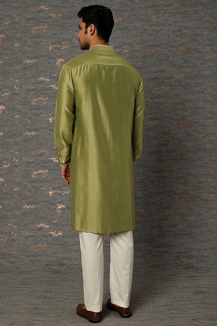 Light Green Chanderi Kurta Set by Countrymade at Pernia's Pop Up Shop