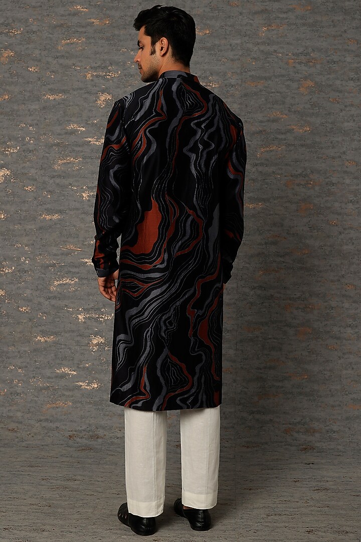 Multi-Colored Chanderi Printed Kurta Set by Countrymade at Pernia's Pop Up Shop