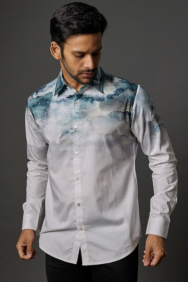 White Printed Shirt by Countrymade