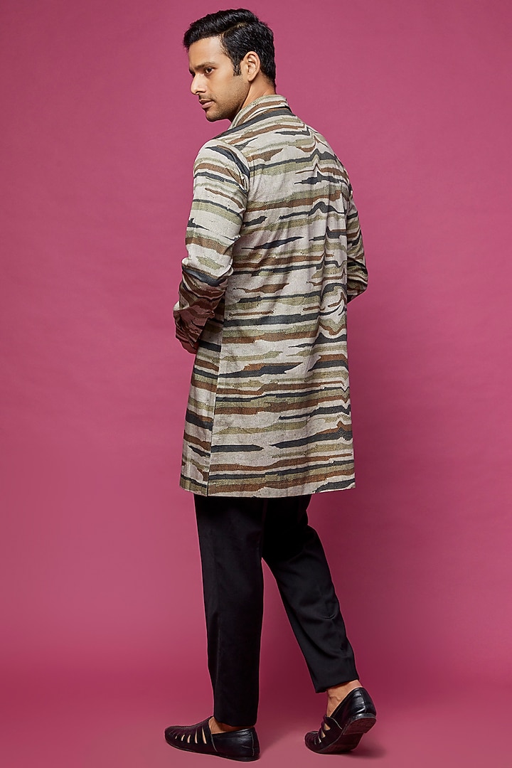 Multi-Colored Cotton Silk Printed & Embroidered Kurta by Countrymade at Pernia's Pop Up Shop