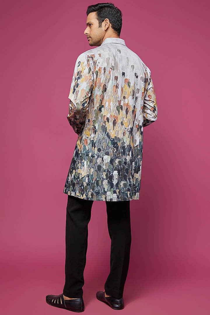 Multi-Colored Cotton Satin Short Kurta by Countrymade at Pernia's Pop Up Shop