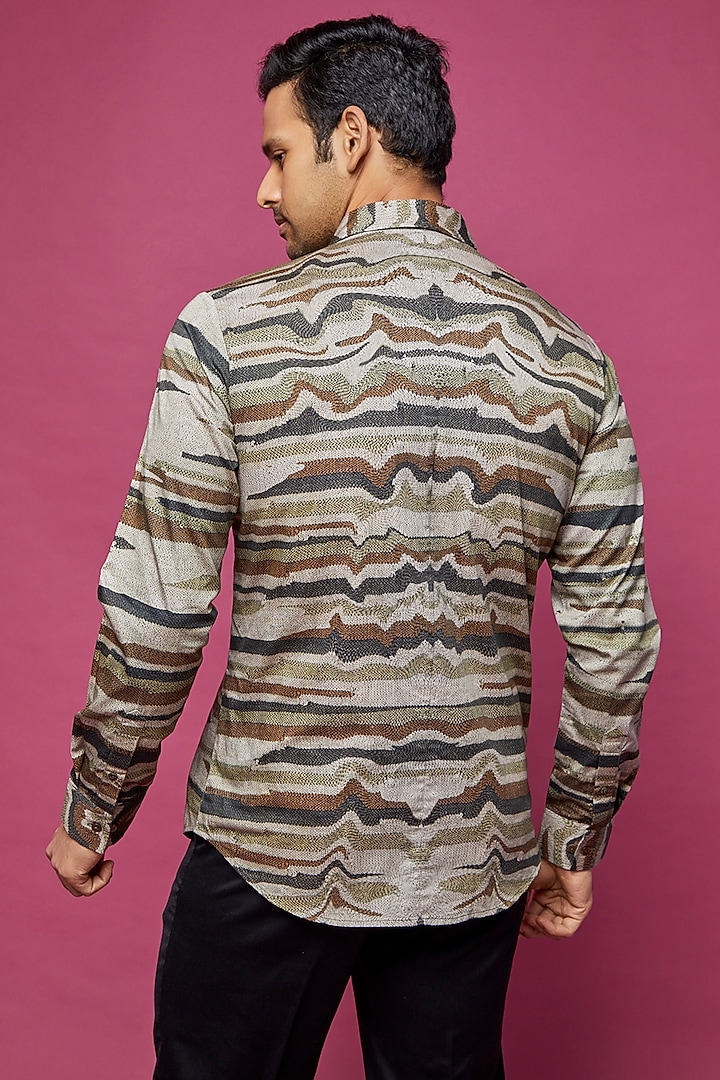 Multi-Colored Cotton Printed Party Wear Shirt by Countrymade at Pernia's Pop Up Shop
