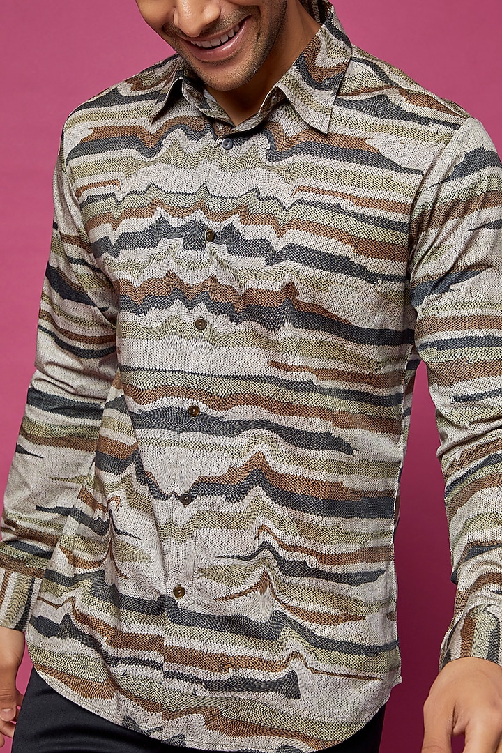Multi-Colored Cotton Printed Party Wear Shirt by Countrymade at Pernia's Pop Up Shop