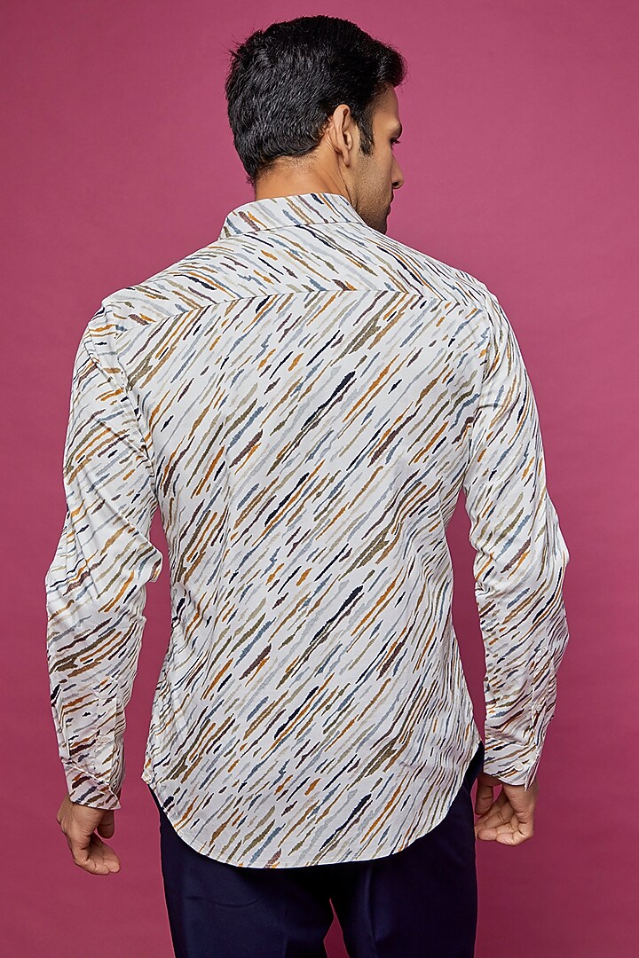 Ivory Cotton Party Wear Shirt by Countrymade at Pernia's Pop Up Shop