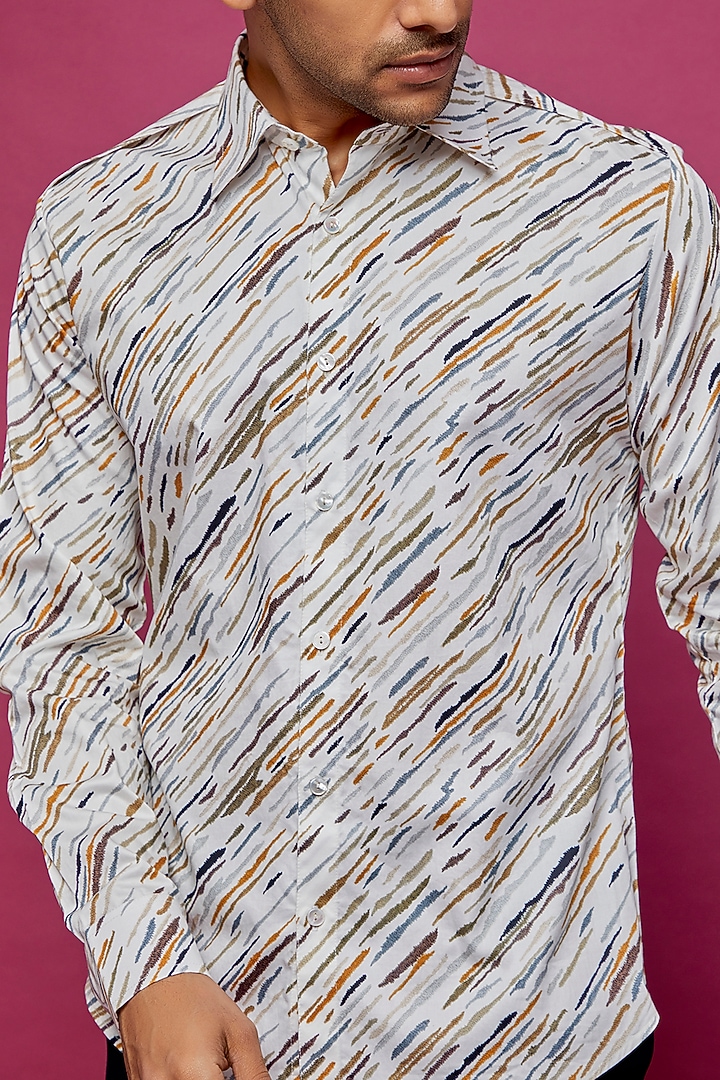Ivory Cotton Party Wear Shirt by Countrymade at Pernia's Pop Up Shop