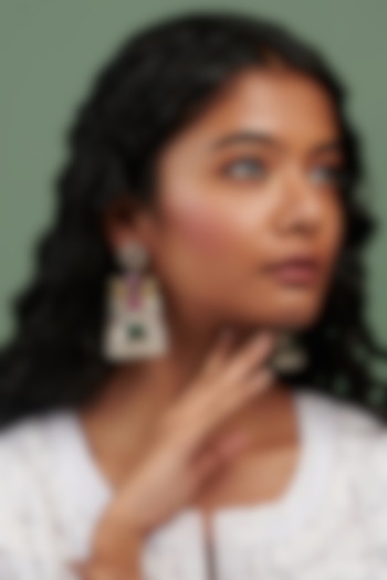 Oxidised Silver Finish Drops & Semi-Precious Stone Dangler Earrings by Curio Cottage at Pernia's Pop Up Shop