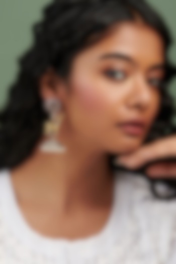 Oxidised Gold Finish Antler Motif Statement Jhumka Earrings by Curio Cottage at Pernia's Pop Up Shop