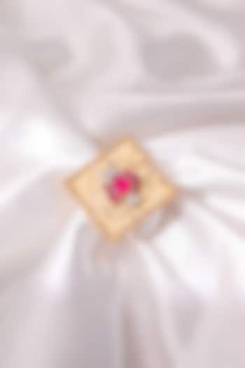 Gold Plated Pink Bird Motif Filigree Work Ring by Curio Cottage at Pernia's Pop Up Shop