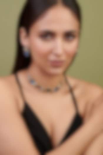 Gold Finish Multi-Colored Crystal Necklace Set by Curio Cottage at Pernia's Pop Up Shop